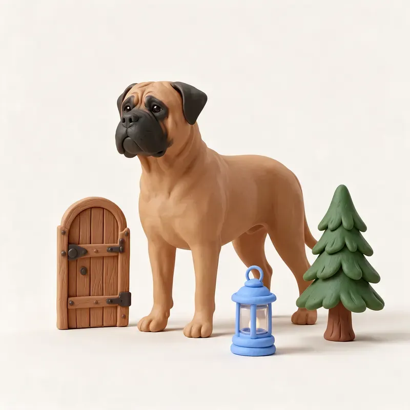 Bullmastiff: un guiño a su origen (ilustración)