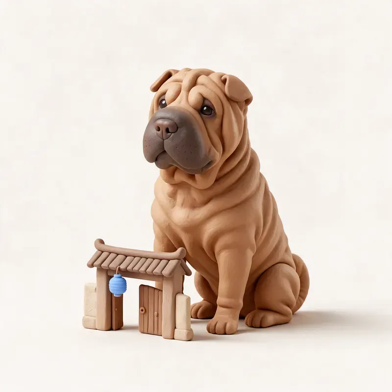 Shar pei: un guiño a su origen (ilustración)