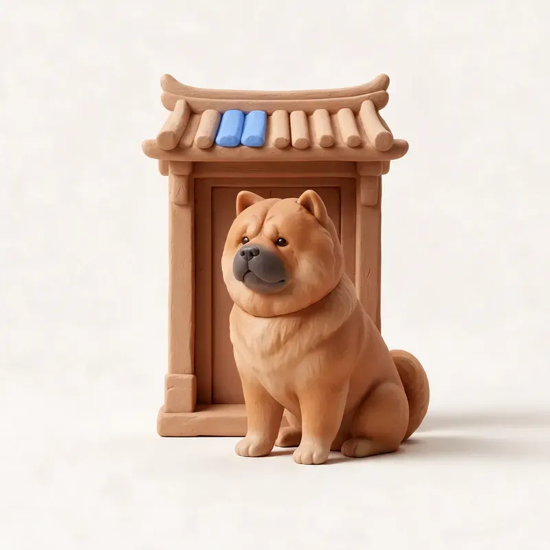 Chow chow: un guiño a su origen (ilustración)