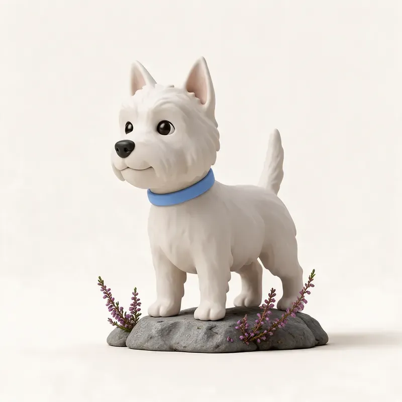 West Highland white terrier (Westie): un guiño a su origen (ilustración)