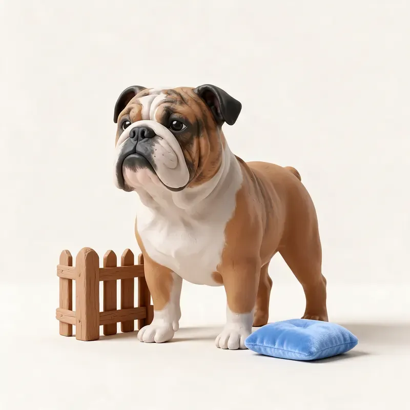 Bulldog inglés: un guiño a su origen (ilustración)