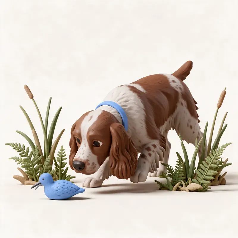 Cocker spaniel inglés: un guiño a su origen (ilustración)