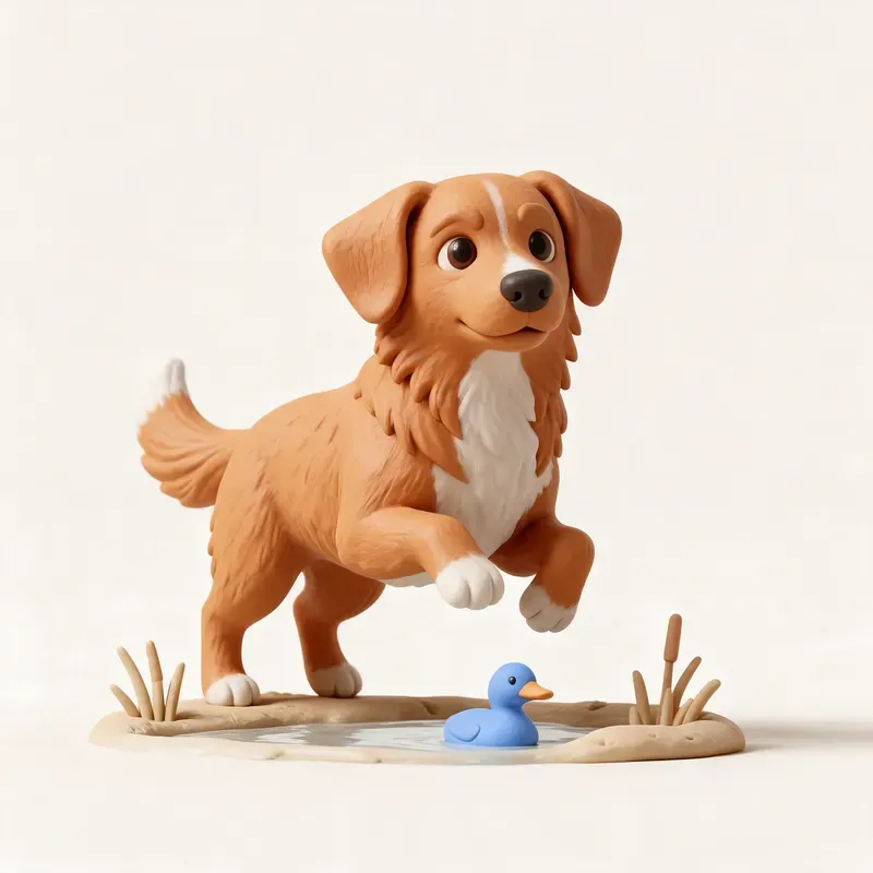 Retriever de Nueva Escocia: un guiño a su origen (ilustración)