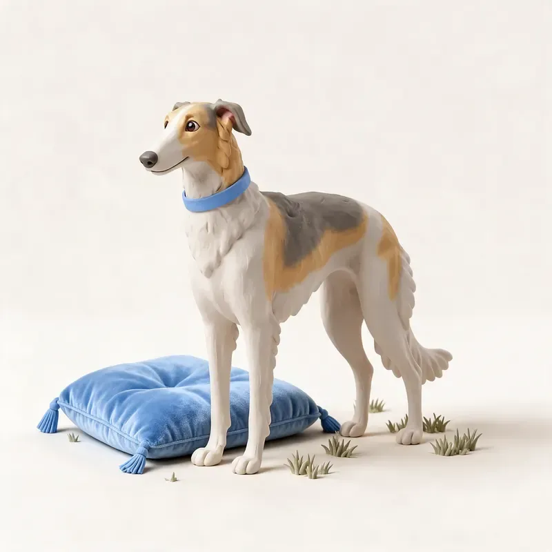 Borzoi: un guiño a su origen (ilustración)