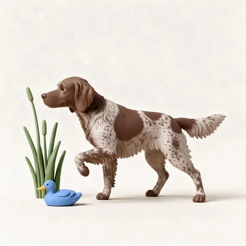 Perro de muestra alemán de pelo largo: un guiño a su origen (ilustración)
