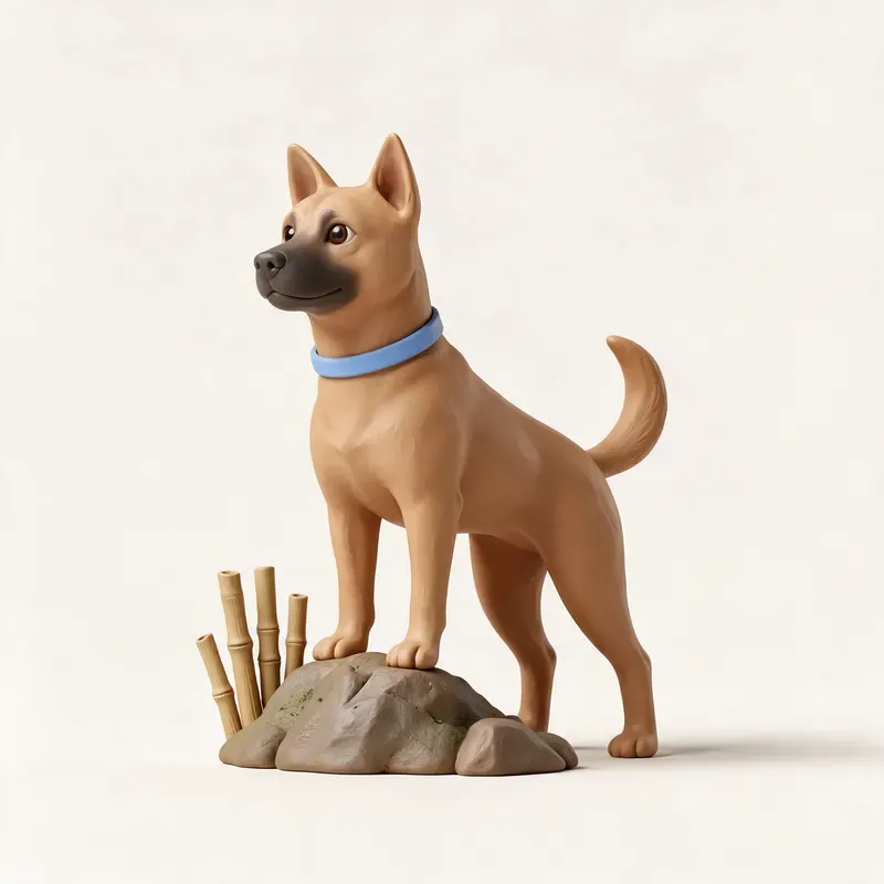 Perro de Taiwán: un guiño a su origen (ilustración)