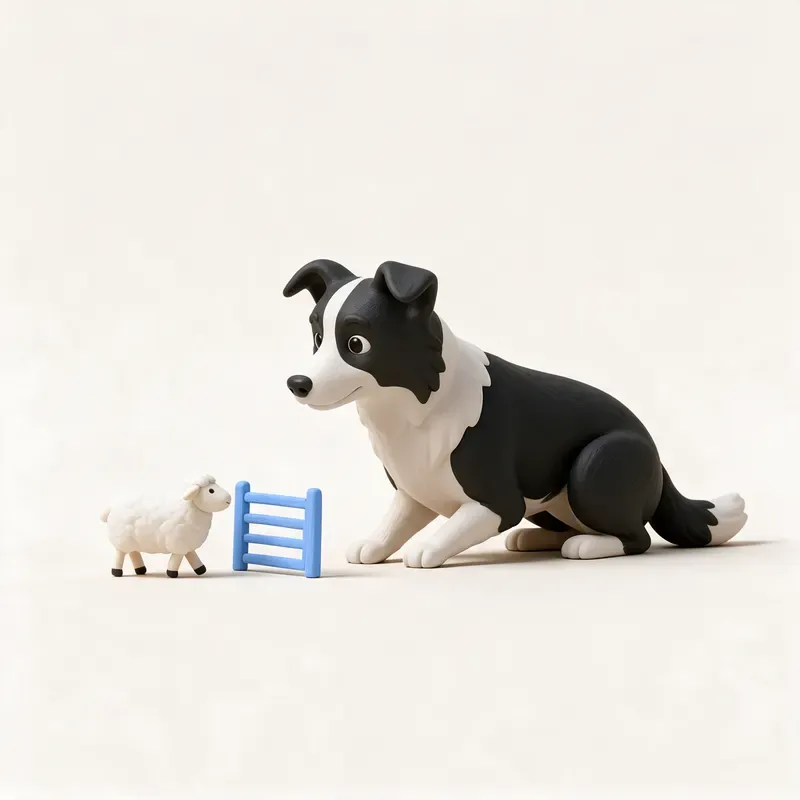 Border collie: un guiño a su origen (ilustración)