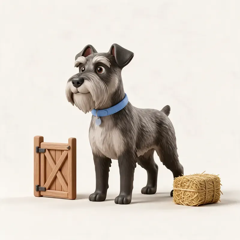 Schnauzer mediano: un guiño a su origen (ilustración)