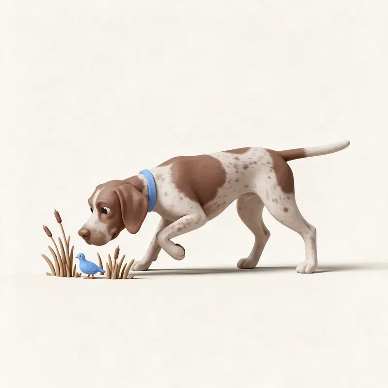 Braco francés tipo Pirineos: un guiño a su origen (ilustración)