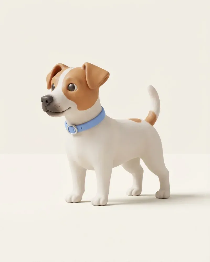Ilustración 3D de un jack russell terrier