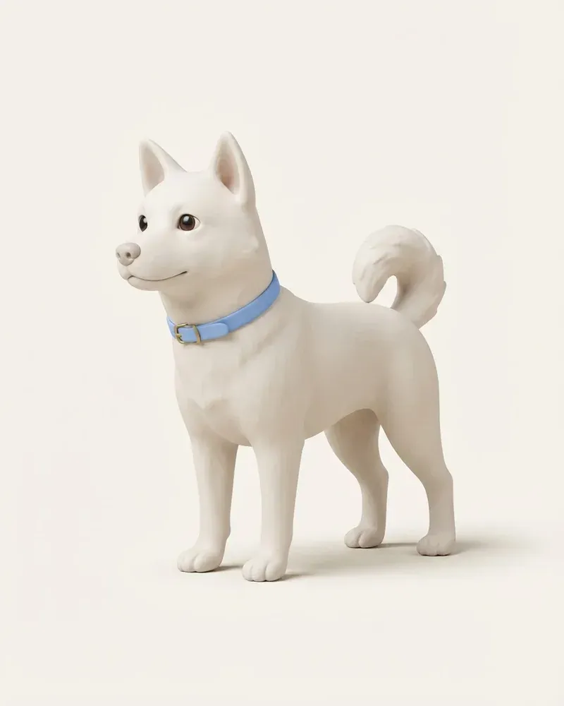 Ilustración 3D de un jindo coreano