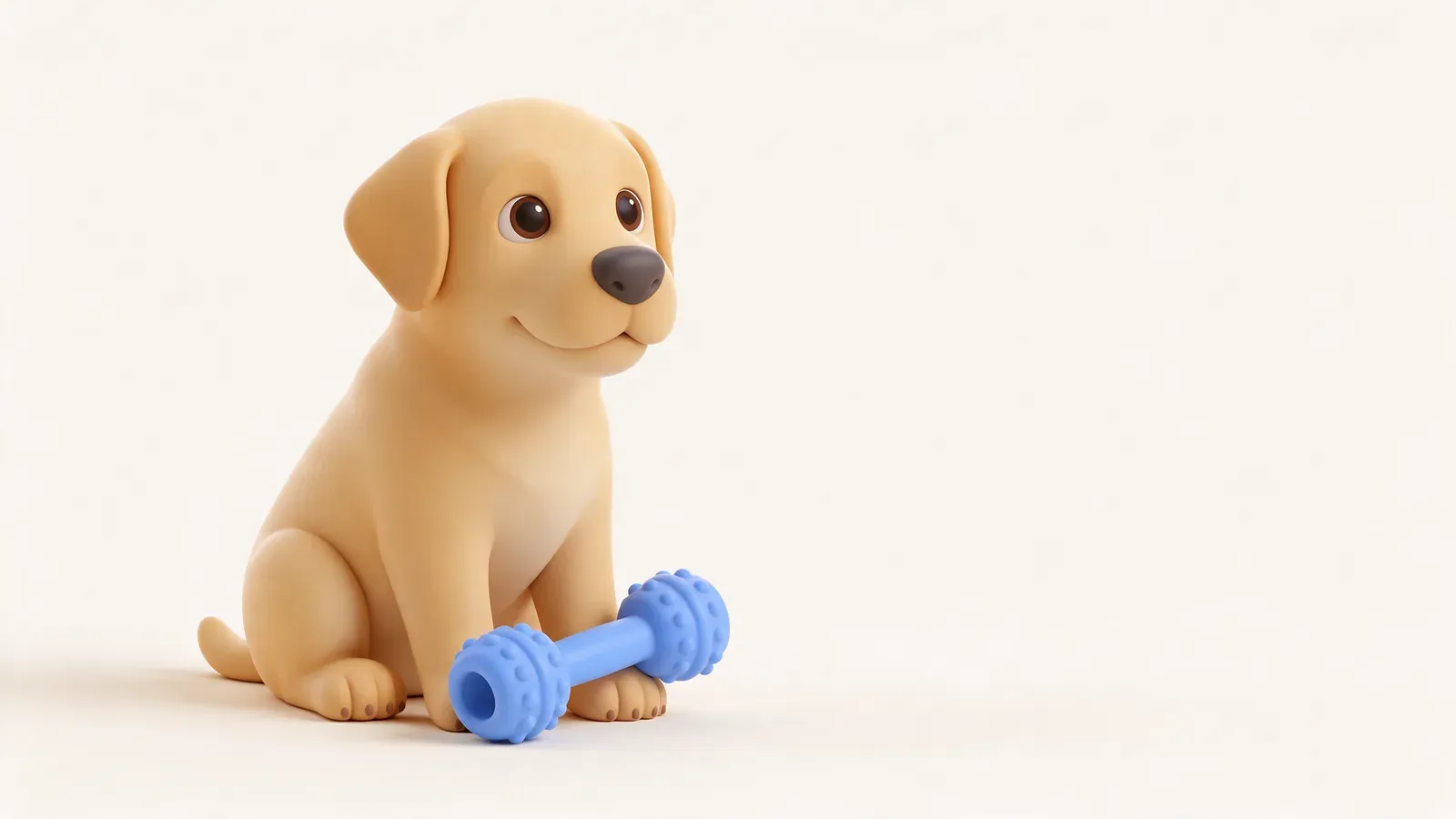 Cachorro de labrador mordiendo un juguete resistente