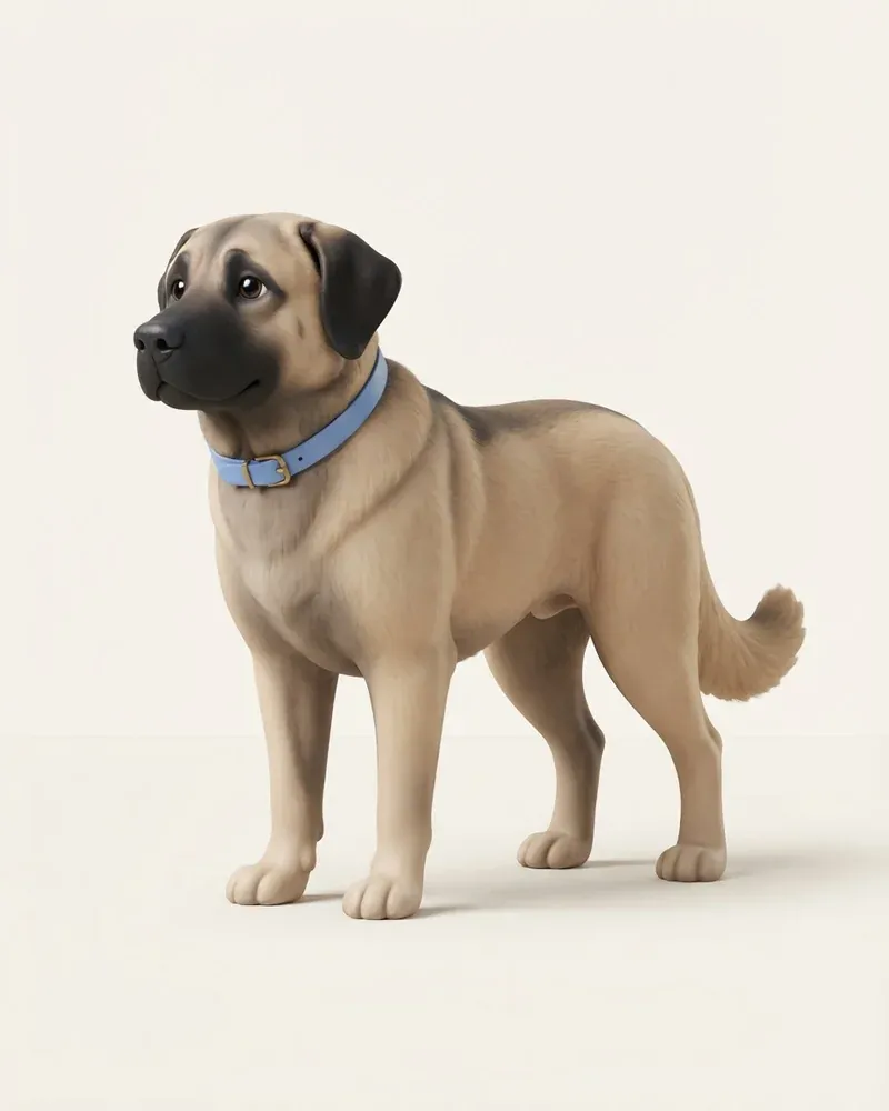 Ilustración 3D de un kangal (pastor de anatolia)