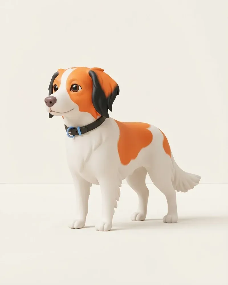 Ilustración 3D de un kooikerhondje