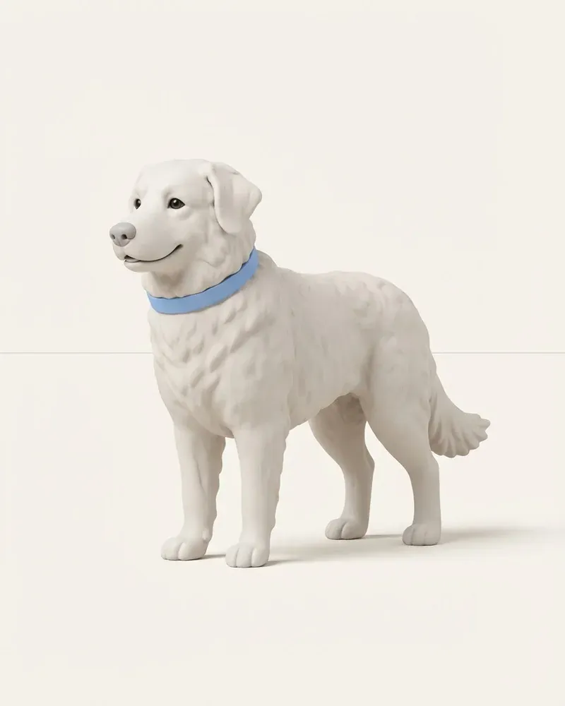Ilustración 3D de un kuvasz