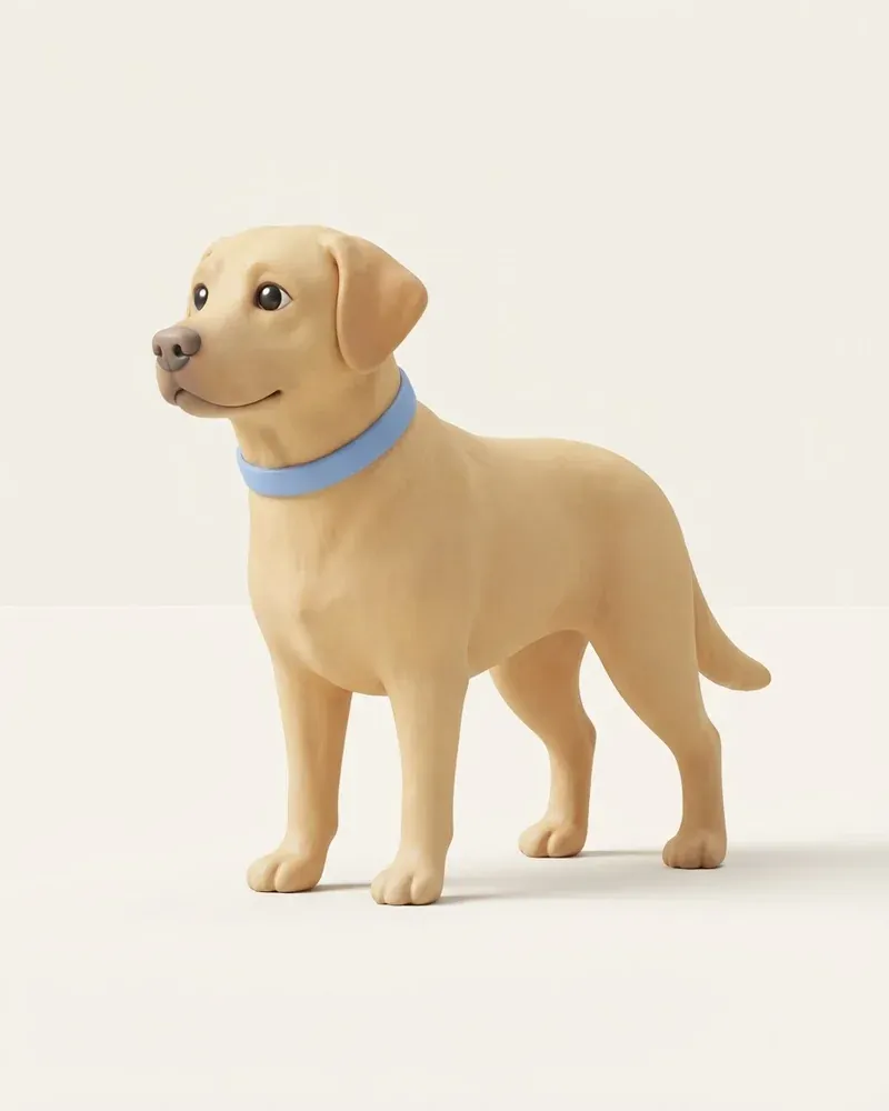Ilustración 3D de un labrador retriever