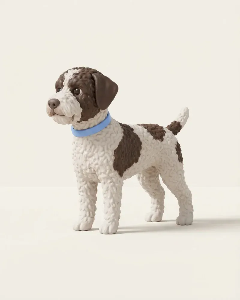 Ilustración 3D de un lagotto romagnolo
