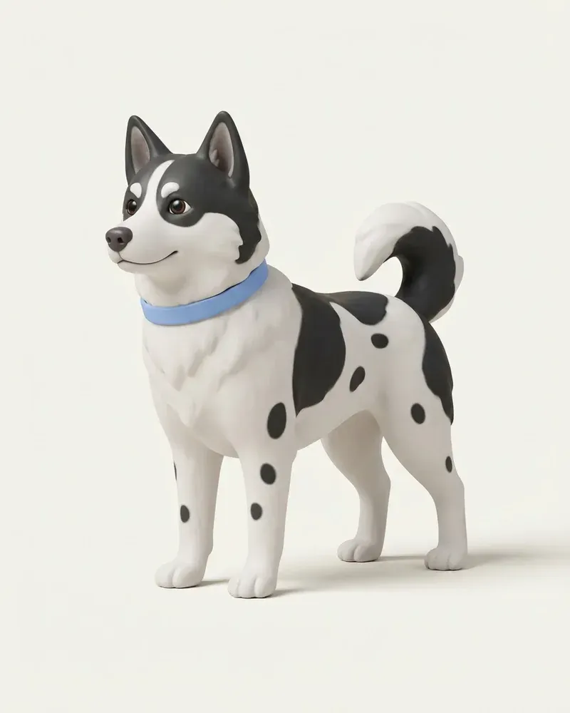 Ilustración 3D de un laika de yakutia