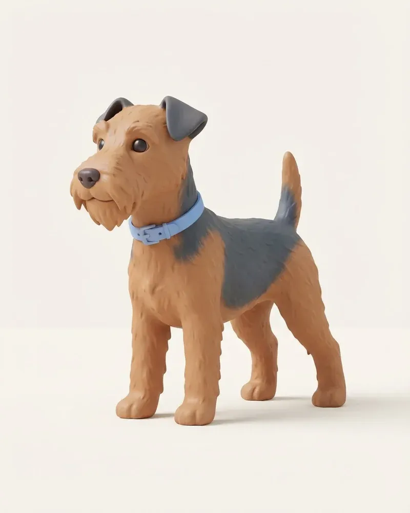 Ilustración 3D de un lakeland terrier