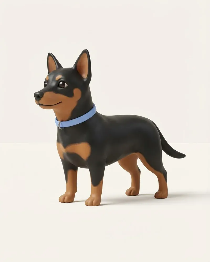 Ilustración 3D de un lancashire heeler