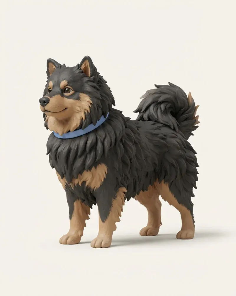 Ilustración 3D de un lapphund finlandés
