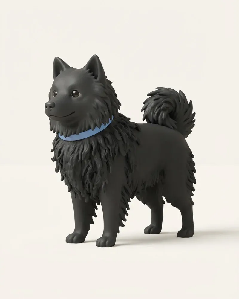 Ilustración 3D de un lapphund sueco