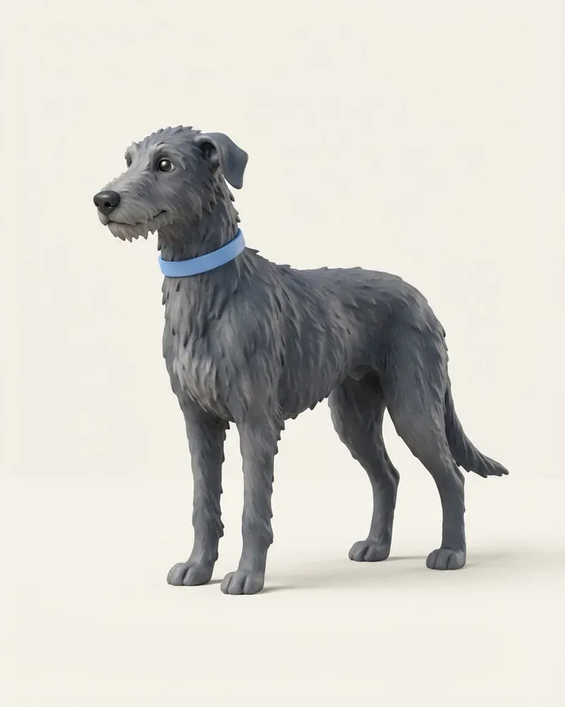 Ilustración 3D de un lebrel escocés (deerhound)