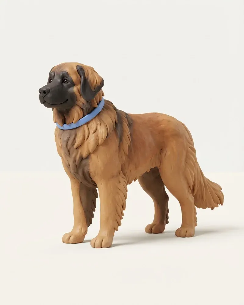 Ilustración 3D de un leonberger