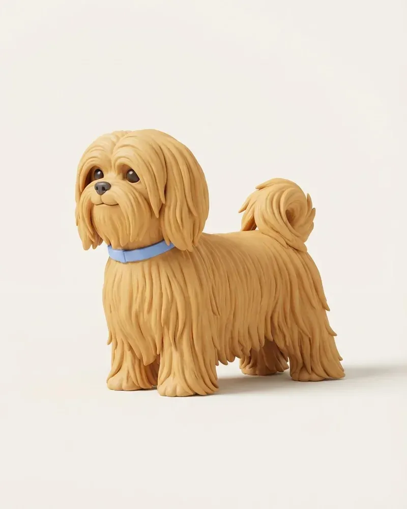 Ilustración 3D de un lhasa apso