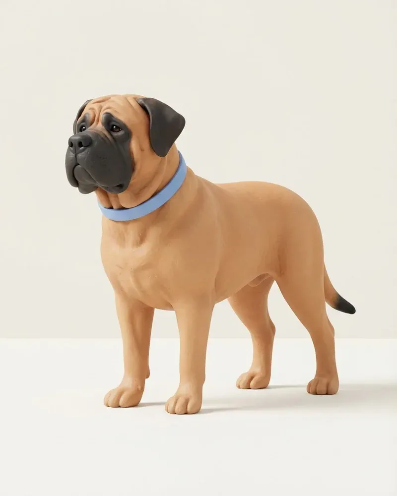 Ilustración 3D de un mastín inglés (mastiff)