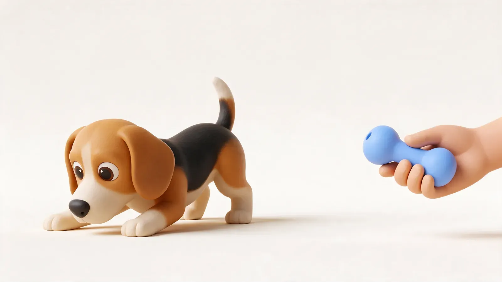 Beagle olfateando el suelo sin hacer caso