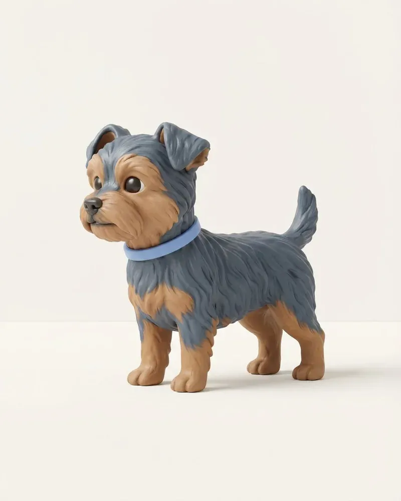 Ilustración 3D de un morkie
