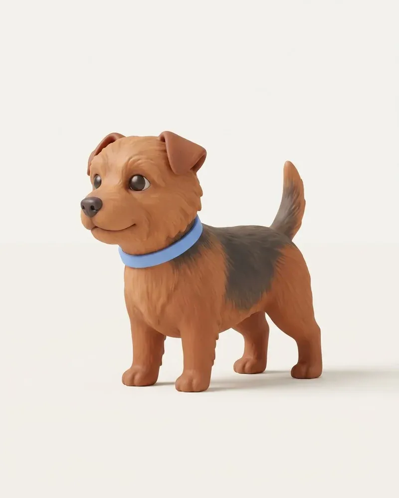 Ilustración 3D de un norfolk terrier