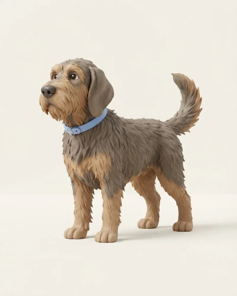 Ilustración 3D de un otterhound