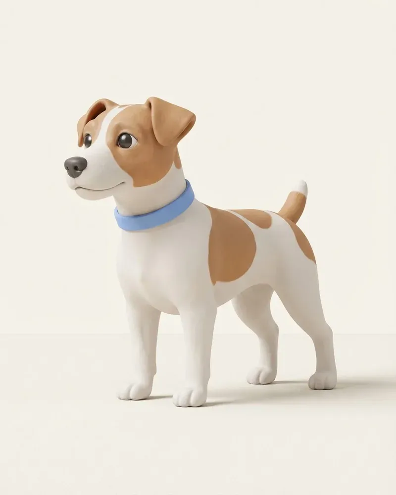 Ilustración 3D de un parson russell terrier