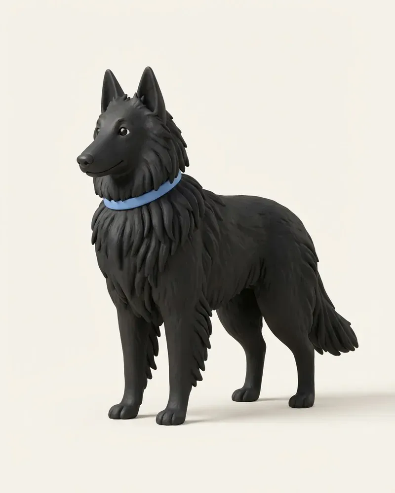 Ilustración 3D de un pastor belga groenendael