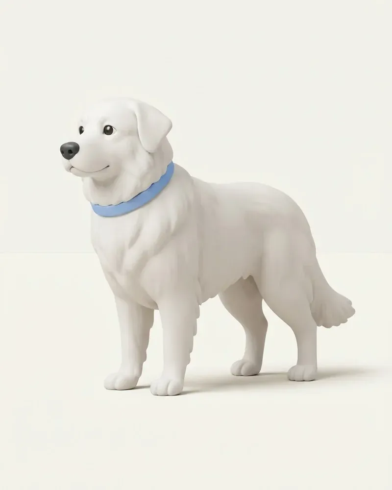 Ilustración 3D de un pastor de maremma-abruzzo