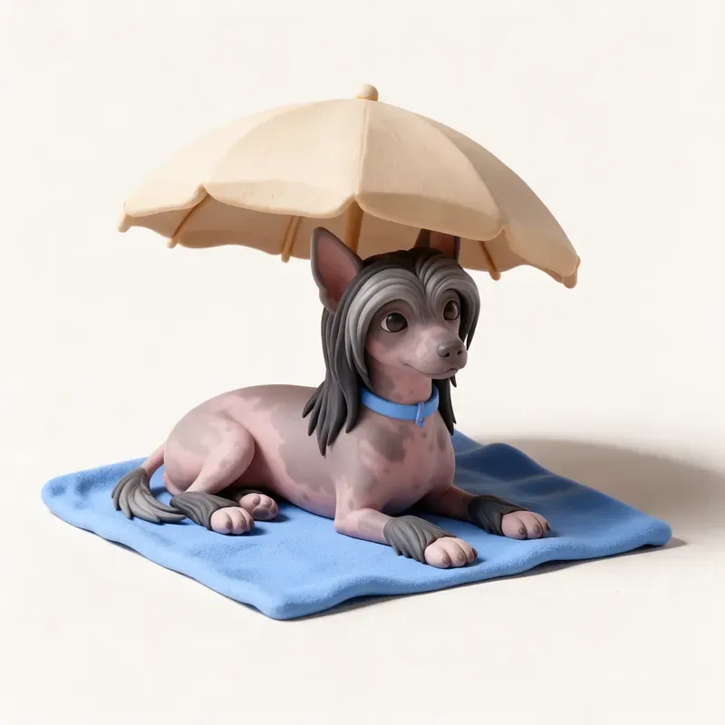Perro crestado chino: cuidado de su pelo (ilustración)