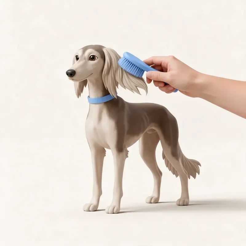 Saluki: cuidado de su pelo (ilustración)