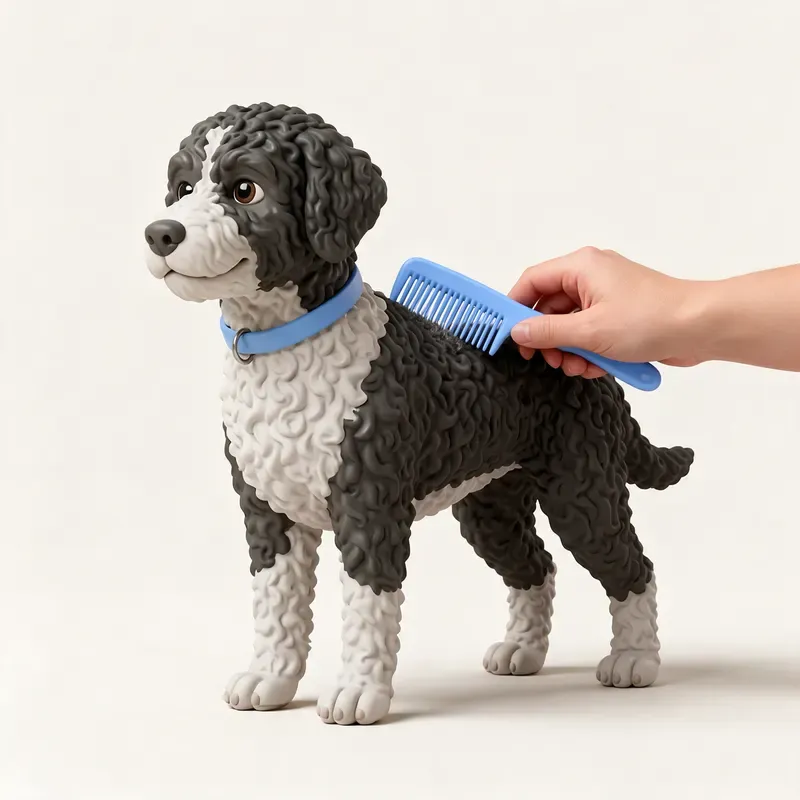 Perro de agua español: cuidado de su pelo (ilustración)