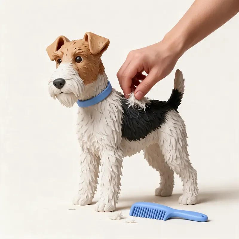 Fox terrier de pelo duro: cuidado de su pelo (ilustración)