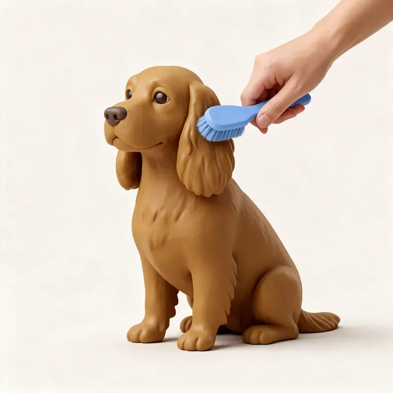 Sussex spaniel: cuidado de su pelo (ilustración)