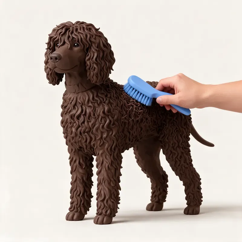 Spaniel de agua irlandés: cuidado de su pelo (ilustración)
