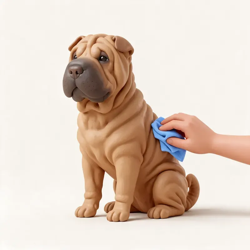 Shar pei: cuidado de su pelo (ilustración)