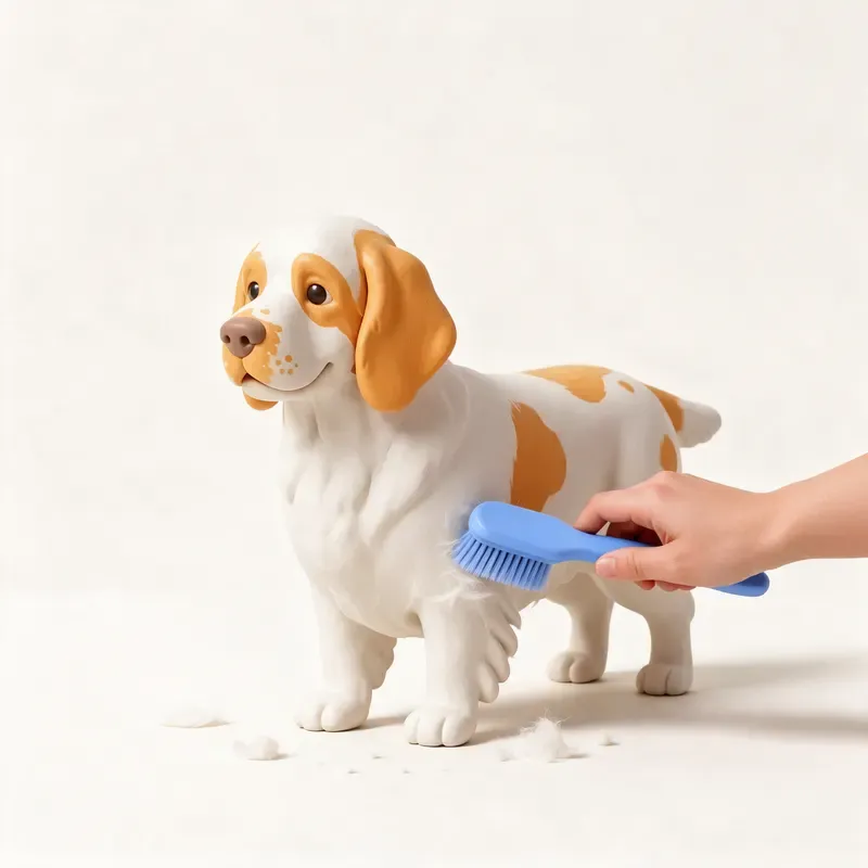 Clumber spaniel: cuidado de su pelo (ilustración)