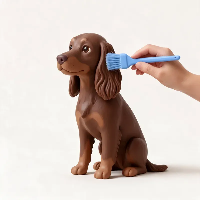 Field spaniel: cuidado de su pelo (ilustración)