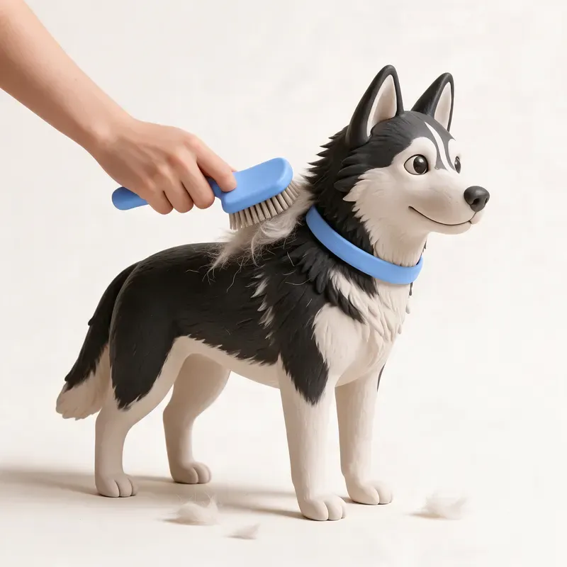 Husky siberiano: cuidado de su pelo (ilustración)