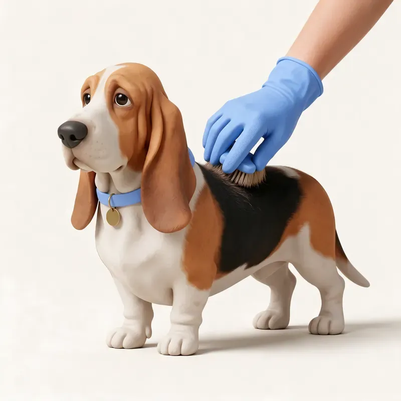 Basset hound: cuidado de su pelo (ilustración)