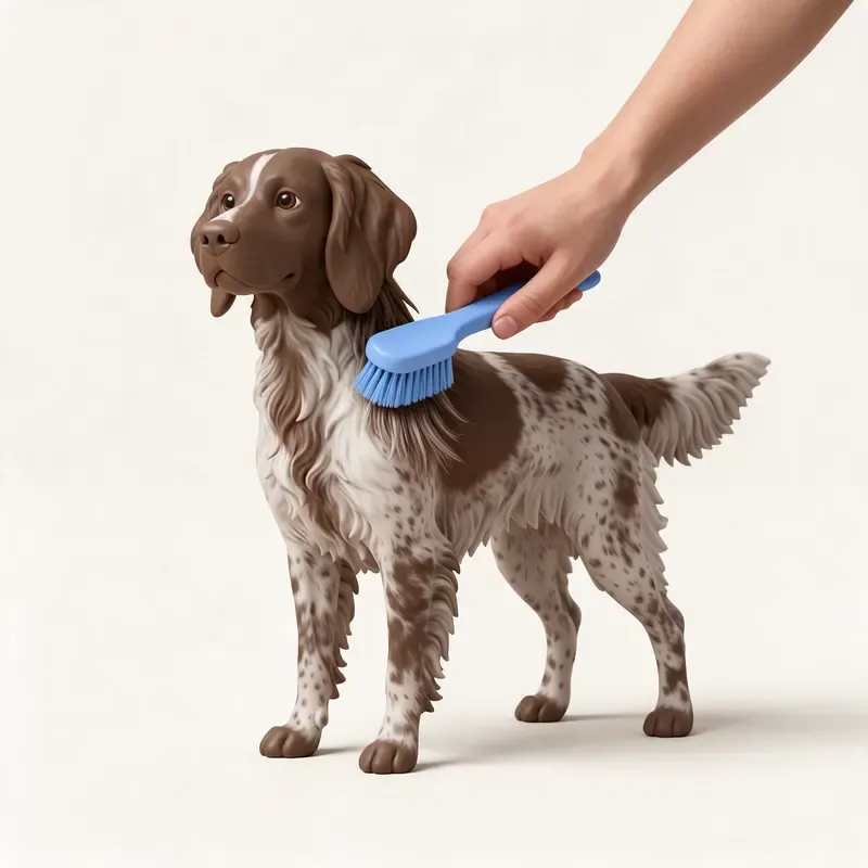 Perro de muestra alemán de pelo largo: cuidado de su pelo (ilustración)