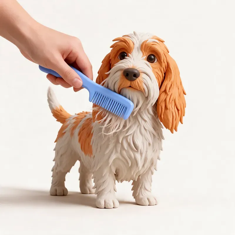 Pequeño basset grifón vendeano: cuidado de su pelo (ilustración)